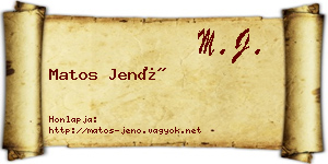 Matos Jenő névjegykártya